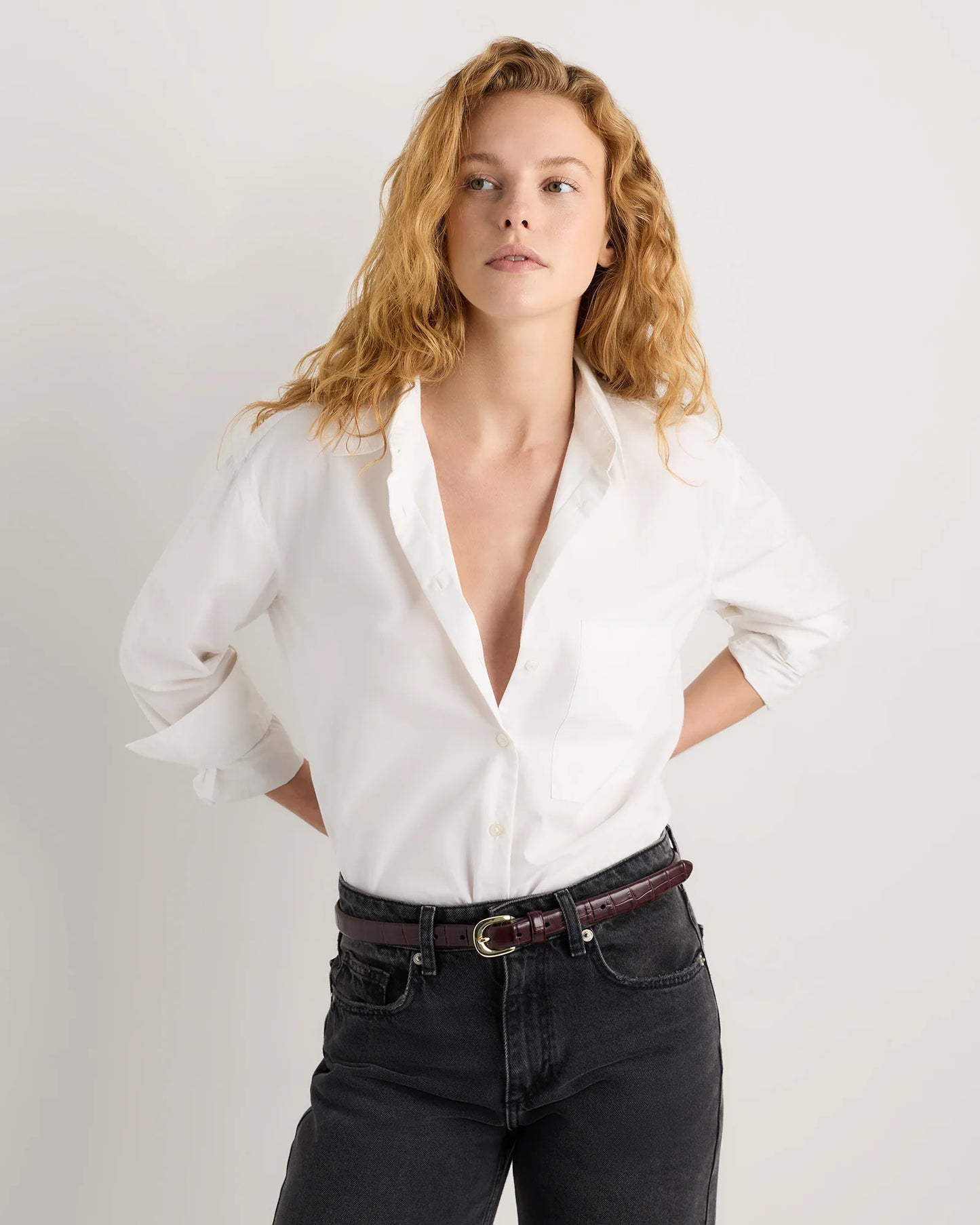 Sofia European Leather Skinny Belt - XS / Black
