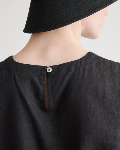 100% European Linen Tank - XS / Black
