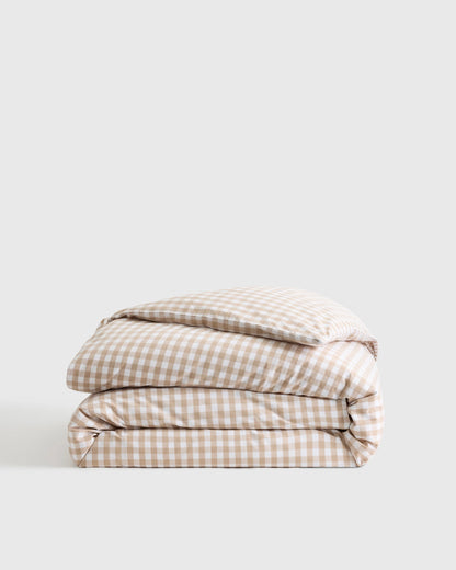 Organic Crisp Percale Duvet Cover - Twin / Ivory