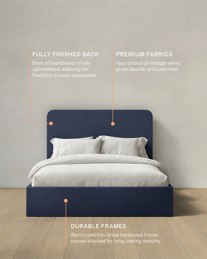 100% Linen Curved Bed - Full / Canvas