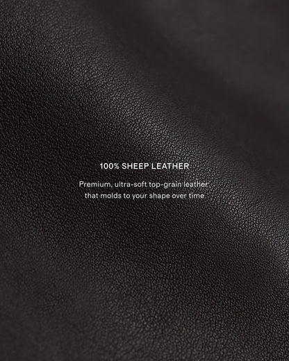 100% Leather Café Racer Jacket - S / Rich Brown