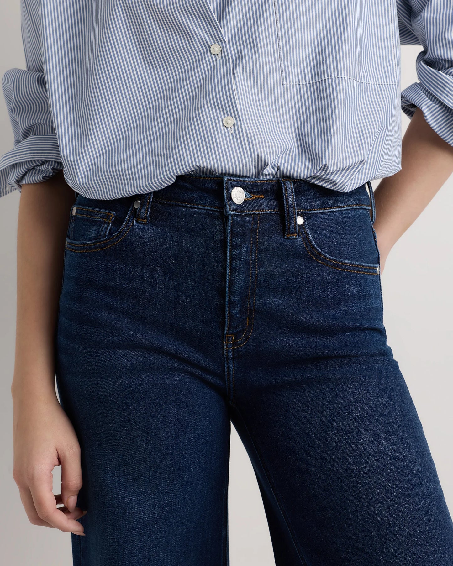 Bella Stretch Palazzo Jeans - 24 / Frosted Blue