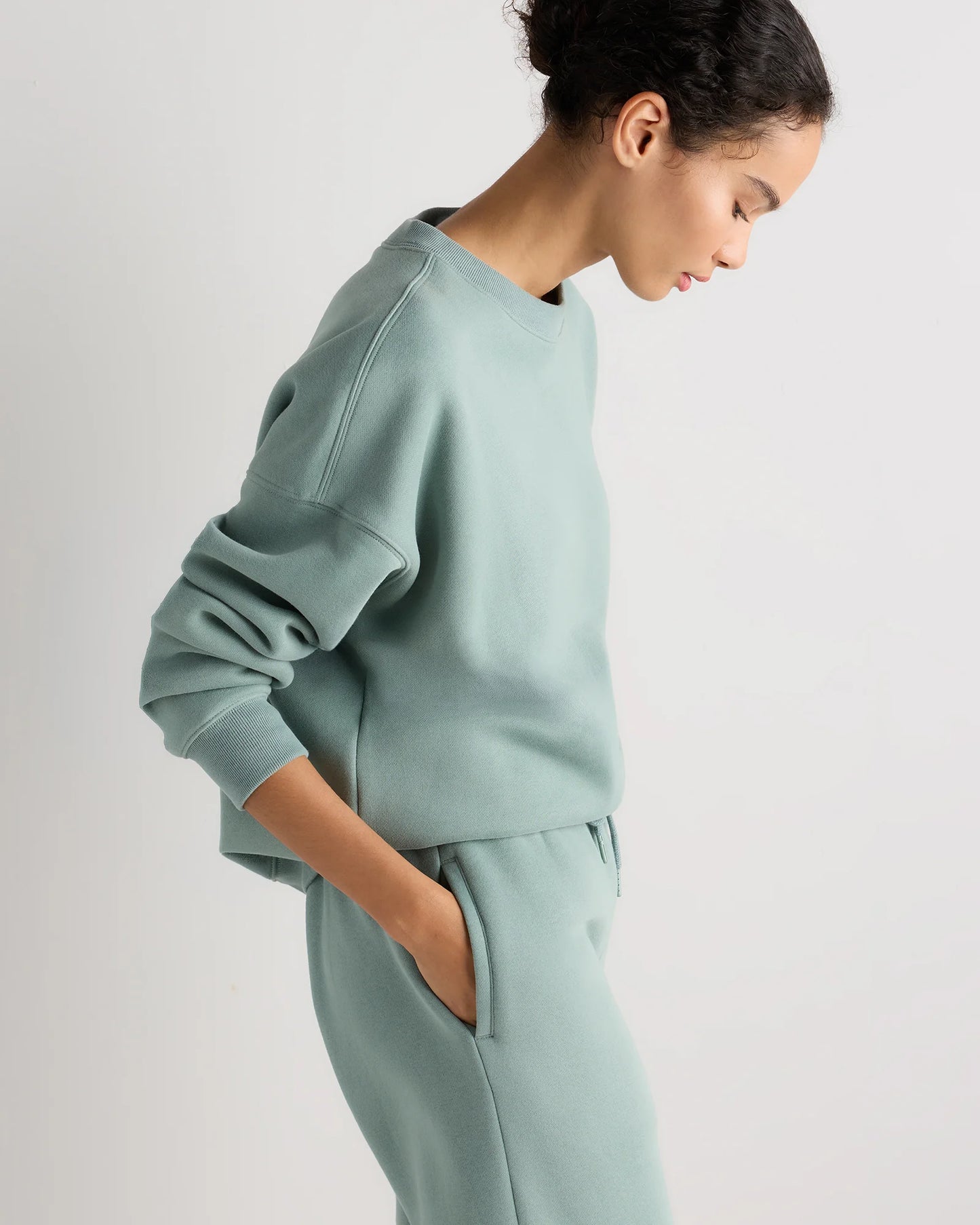 Everyday Fleece Crew - XS / Coastal Sage