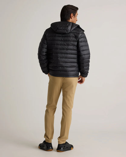 Lightweight Down Packable Puffer Hooded Jacket - S / Black