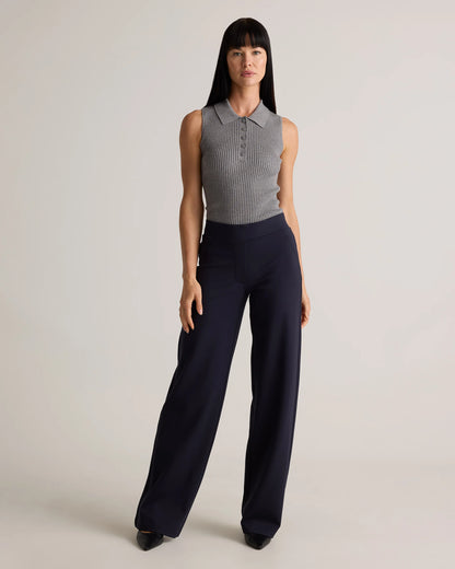 Ultra-Stretch Ponte Wide Leg Pants - XS / Espresso