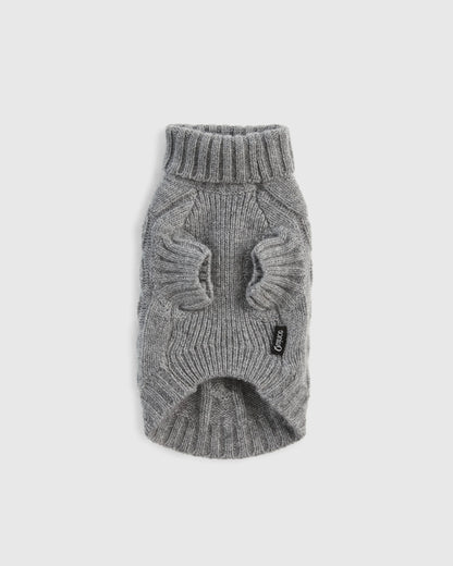 Mongolian Cashmere Cable Knit Dog Sweater - XS / True Navy
