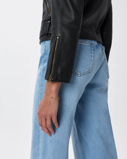 100% Leather Motorcycle Jacket - XS / Cognac