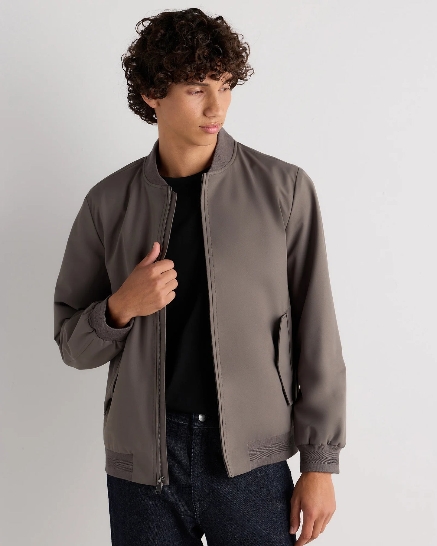 Water-Resistant Flex Bomber Jacket - S / Black