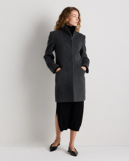 Wool Cashmere Cocoon Coat - XS / Dark Chocolate