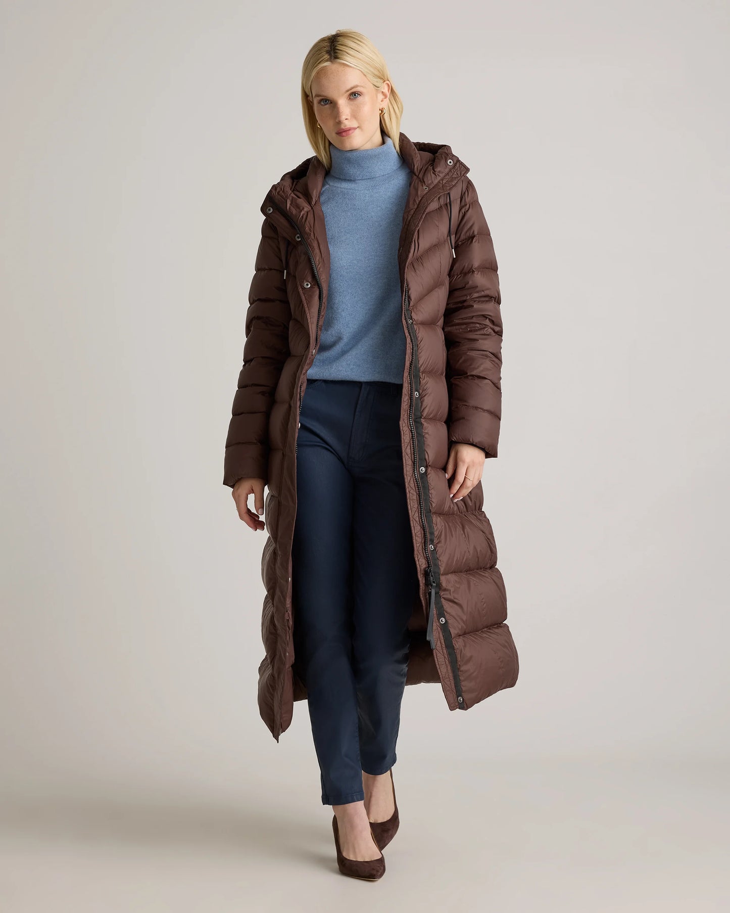 Responsible Down Belted Puffer Maxi Coat - XS / Morel Grey