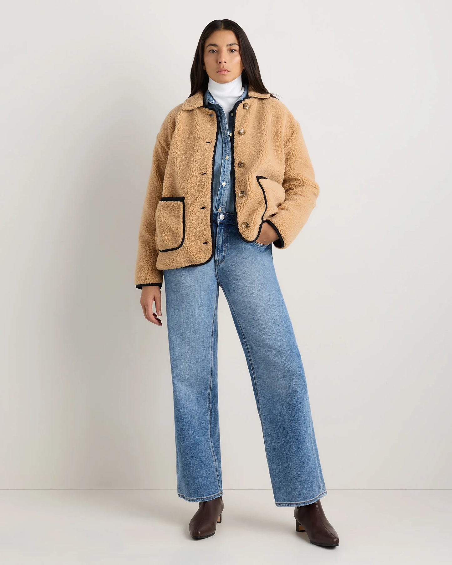 Sherpa Barn Jacket - XS / Camel/Black