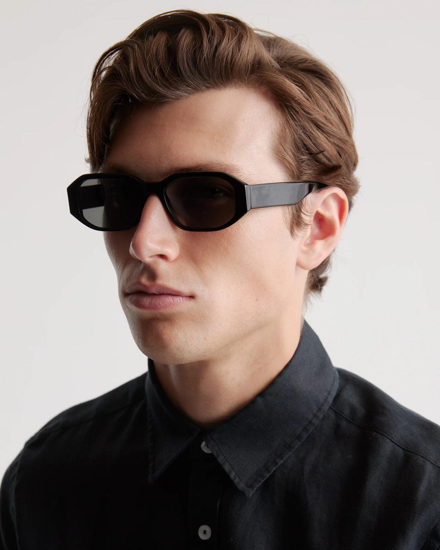 Cora Polarized Acetate Sunglasses - Wide / Black with Grey lens