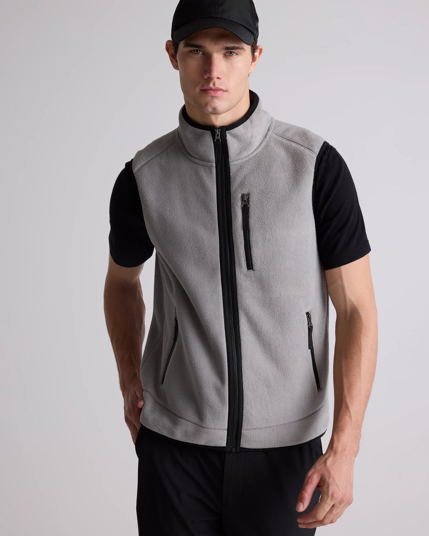 Polar Fleece Full-Zip Vest - S / Gravel