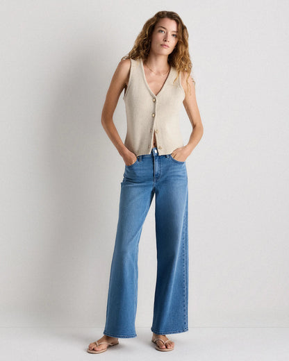 Luna Stretch Wide Leg Jeans - 24 / Frosted Blue