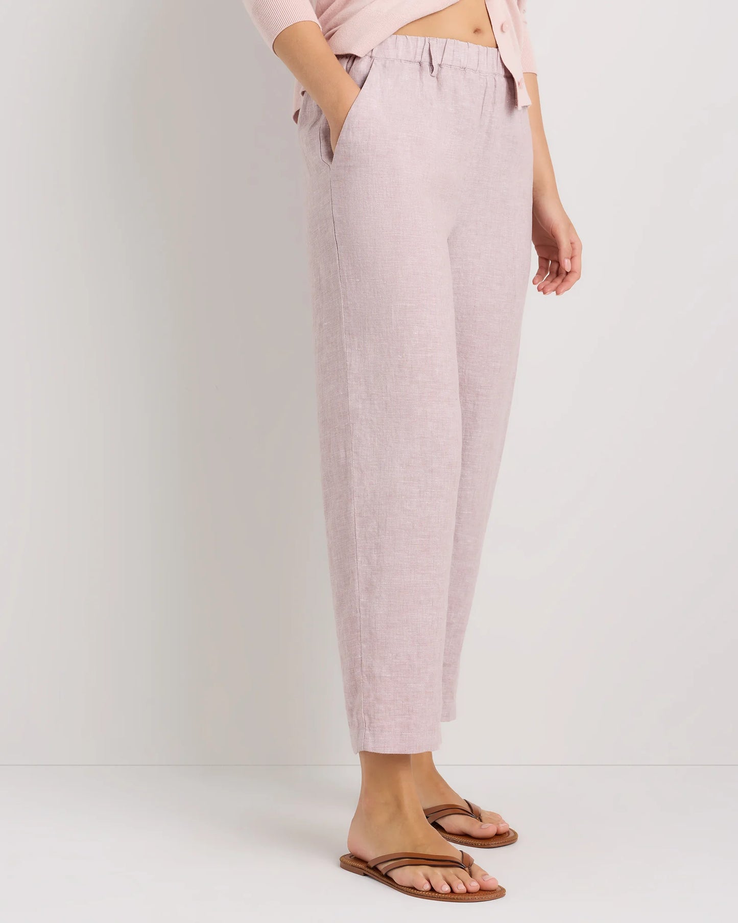 100% European Linen Pants - XS / White