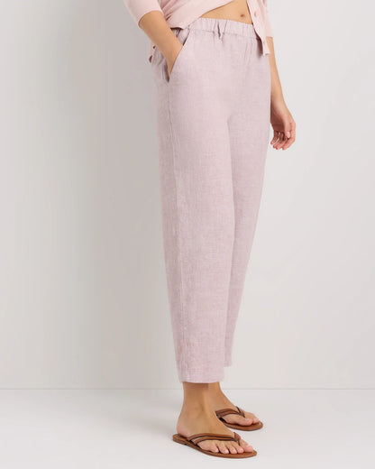 100% European Linen Pants - XS / White