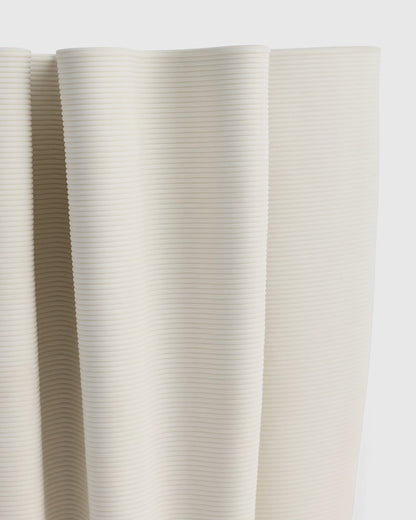 Sculptural Rippled Ceramic Vase - One Size / White