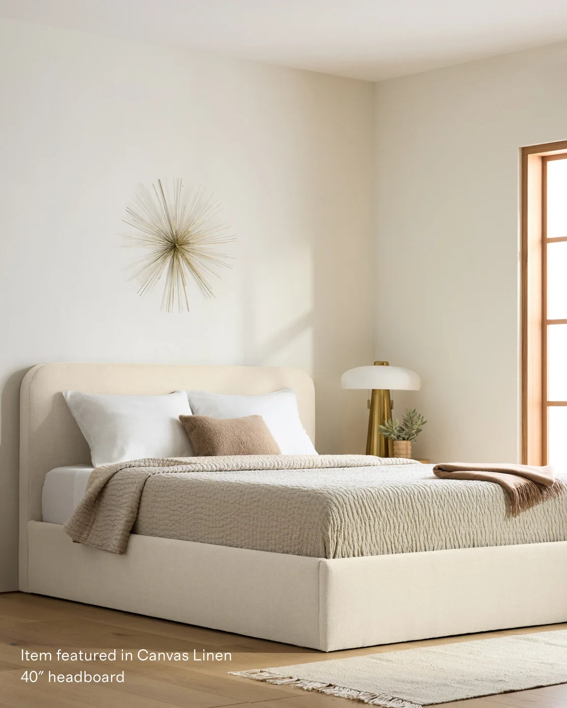 Curved Bed in Performance Velvet - Full / Walnut