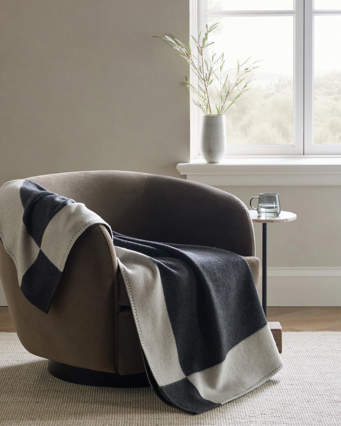 Merino Wool & Cashmere Luxury Throw - 50x60 / Charcoal