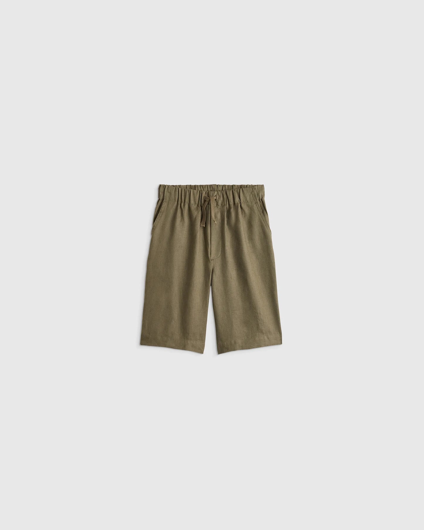 100% European Linen Pull-On Shorts - 2T / Blue Pinstripe