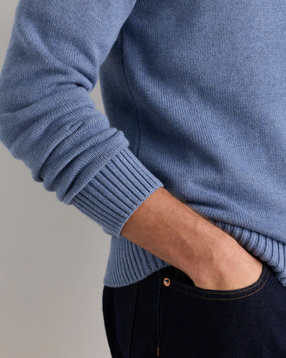 100% Organic Cotton Crewneck Sweater - S / Speckled Beige