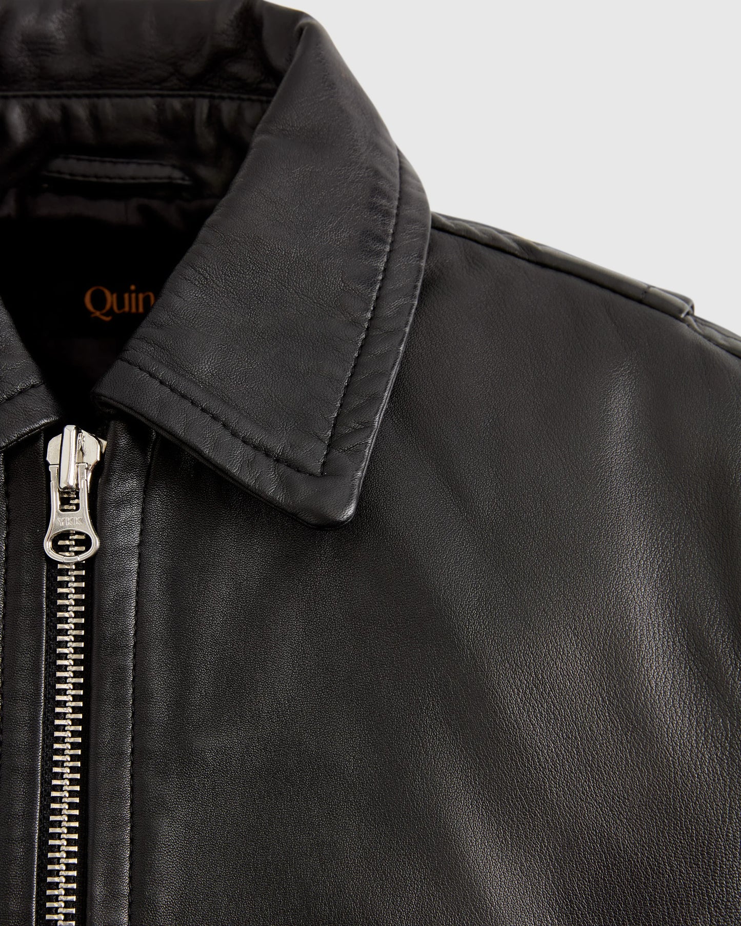 100% Washed Leather Bomber Jacket - XS / Black