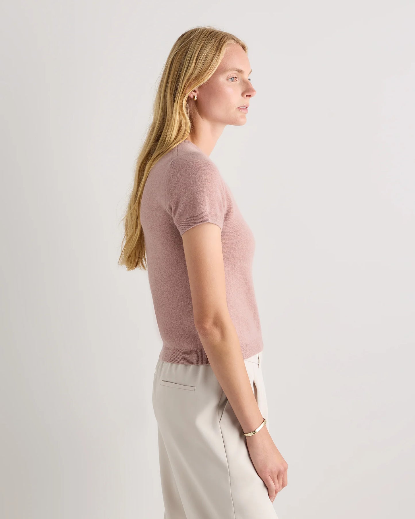 Mongolian Cashmere Tee - XS / Pale Custard Yellow