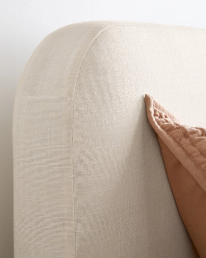 Curved Bed in Performance Linen - Full / Ivory