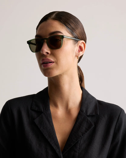 Boston Polarized Acetate Sunglasses - One Size / Honey with Green lens