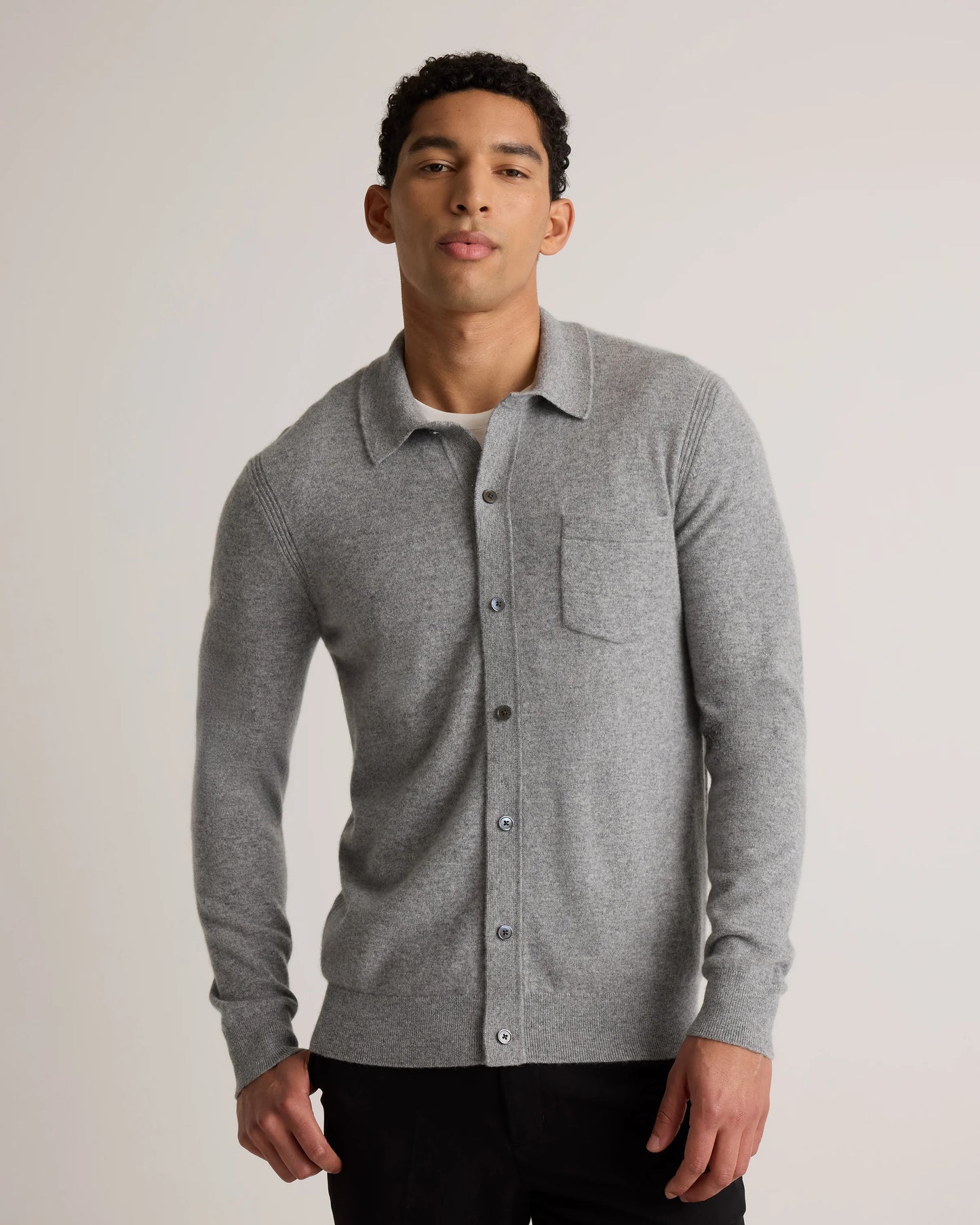 Mongolian Cashmere Button Down Sweater - S / Brown
