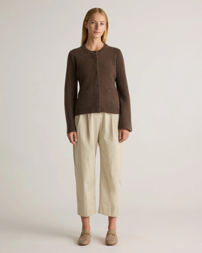 Mongolian Cashmere Structured Cardigan - XS / Oatmeal