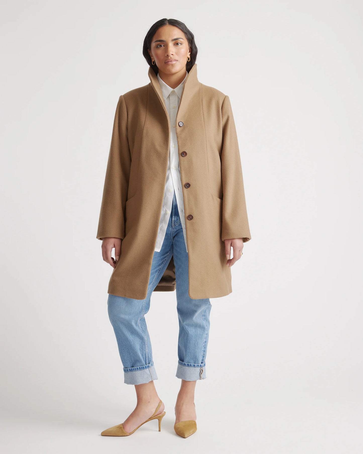 Italian Wool Cocoon Coat - XS / Black