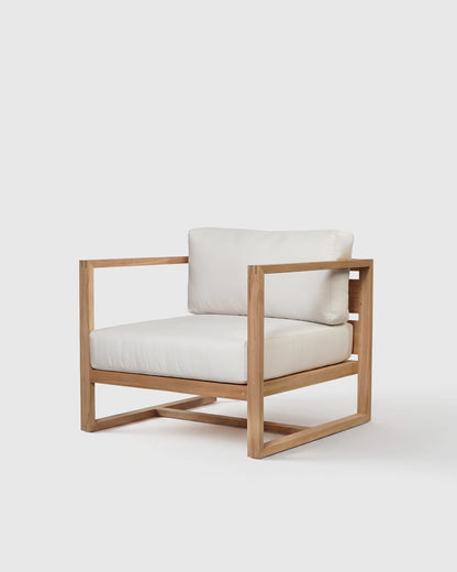 Linear Solid Teak Outdoor Lounge Chair - One Size / Natural Teak