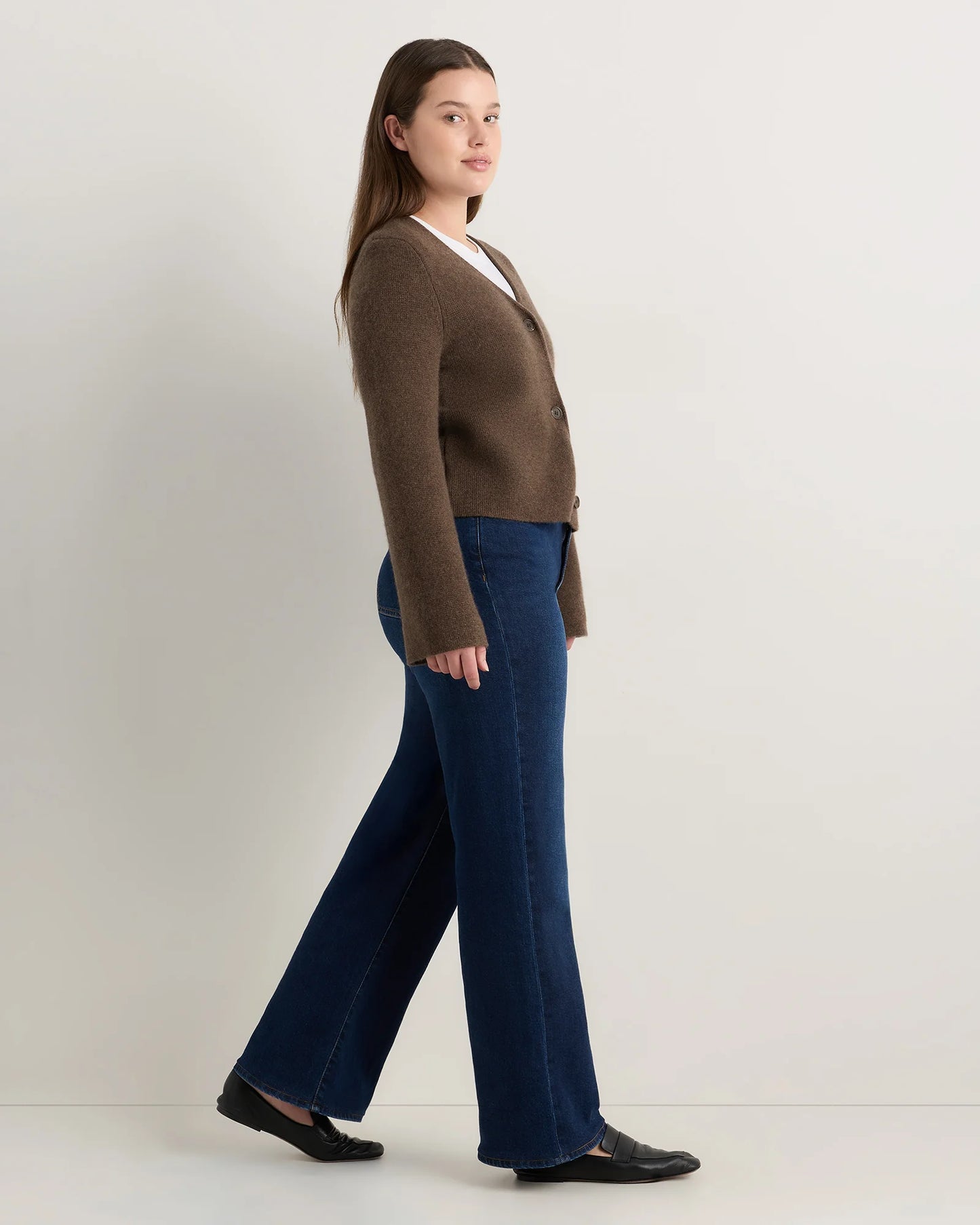 Curvy Bella Stretch Wide Leg Jeans - 24 / Black