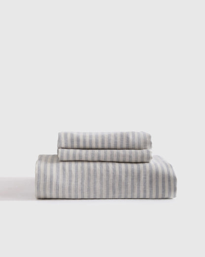 European Linen Fitted Sheet Set - Twin / Peach