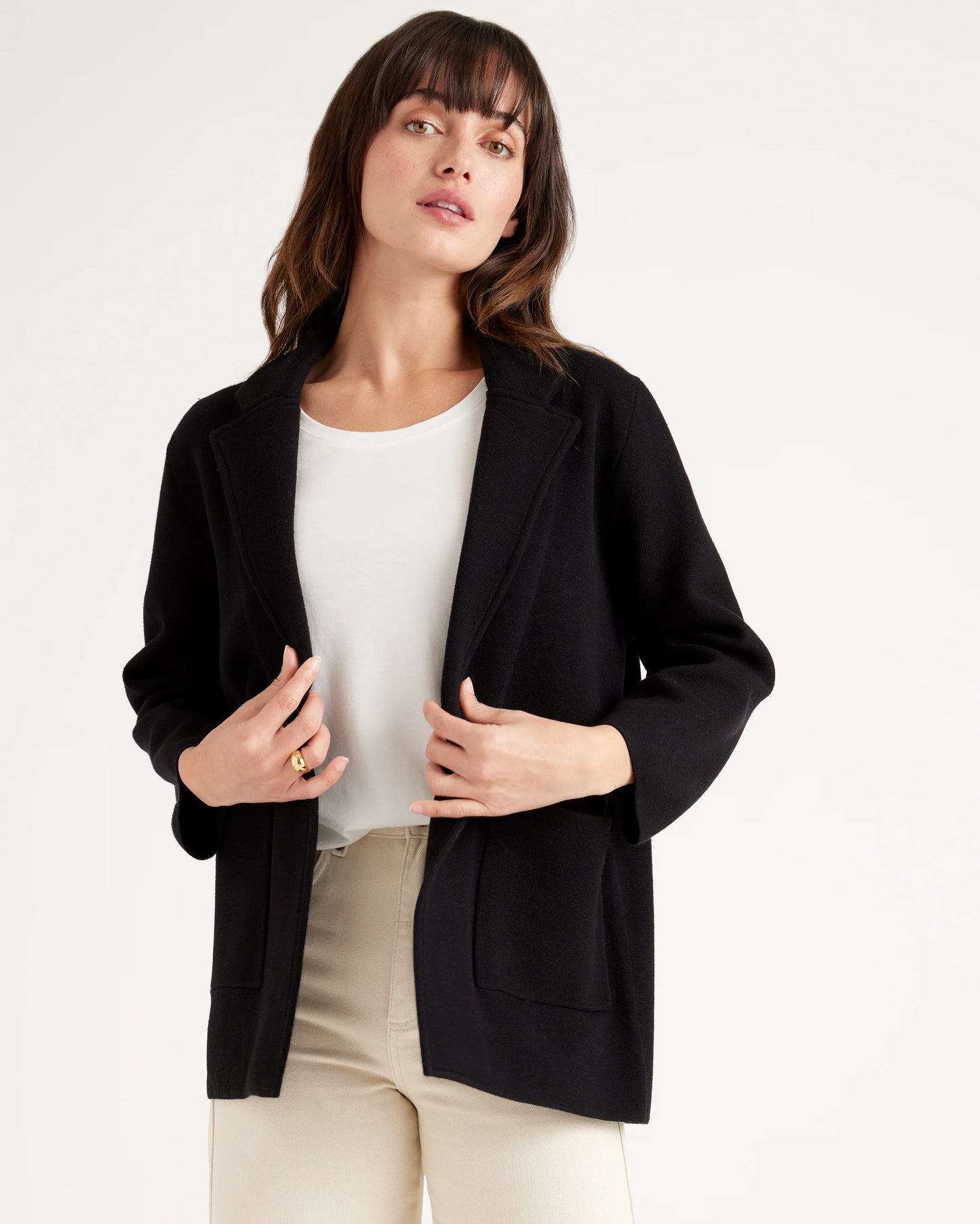 100% Organic Cotton Knit Blazer - XS / Heather Dove Grey