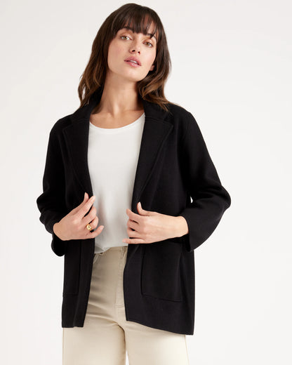 100% Organic Cotton Knit Blazer - XS / Heather Dove Grey