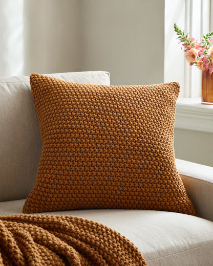 Cotton Fisherman Pillow Cover - 20x20 / Fig