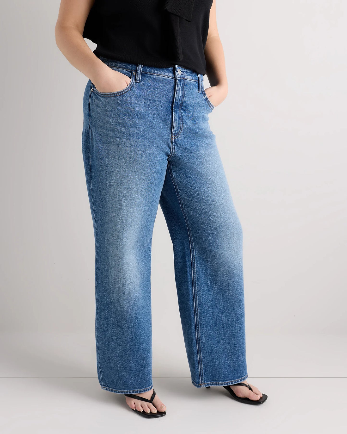 Bella Stretch Relaxed Straight Jeans - 33 / Atlantic Blue