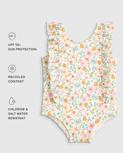 Ruffle One Piece Swimsuit - 6 / Soft Ditsy Floral