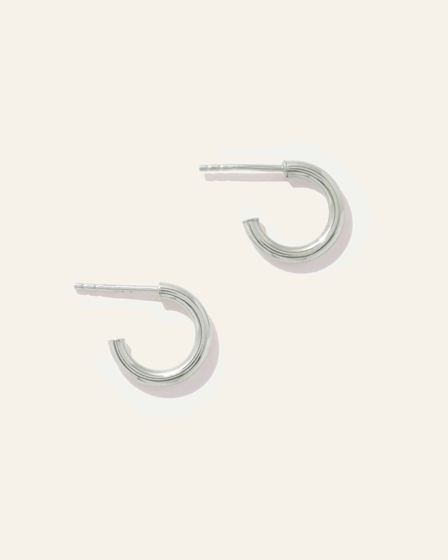 14K Gold Half Huggie Hoops - One Size / Yellow Gold