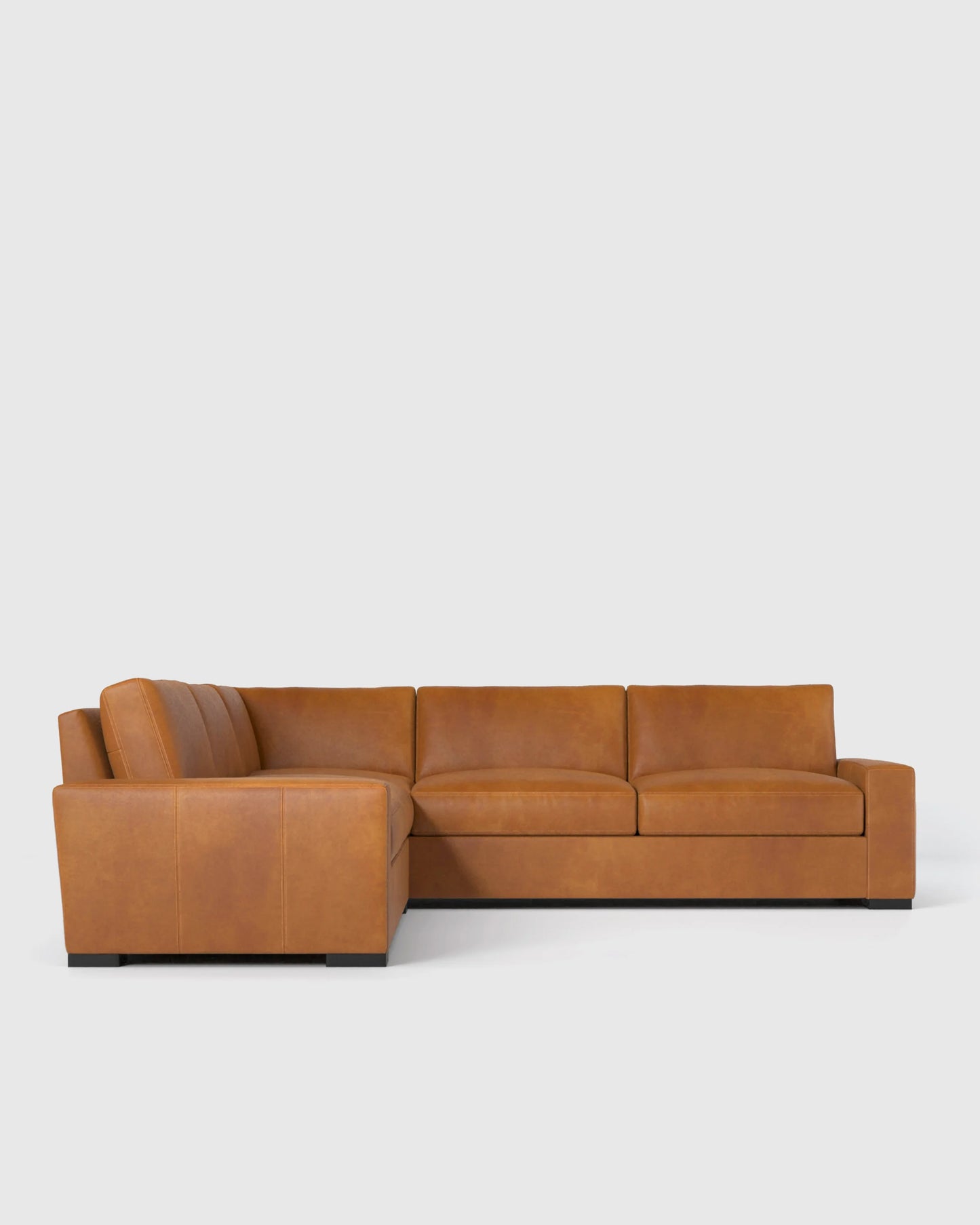 Stillman L Sectional in Leather - 116x116 / Auburn