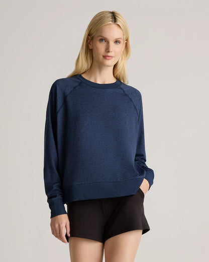 Flowknit Pullover Crew - XS / Heather Deep Navy