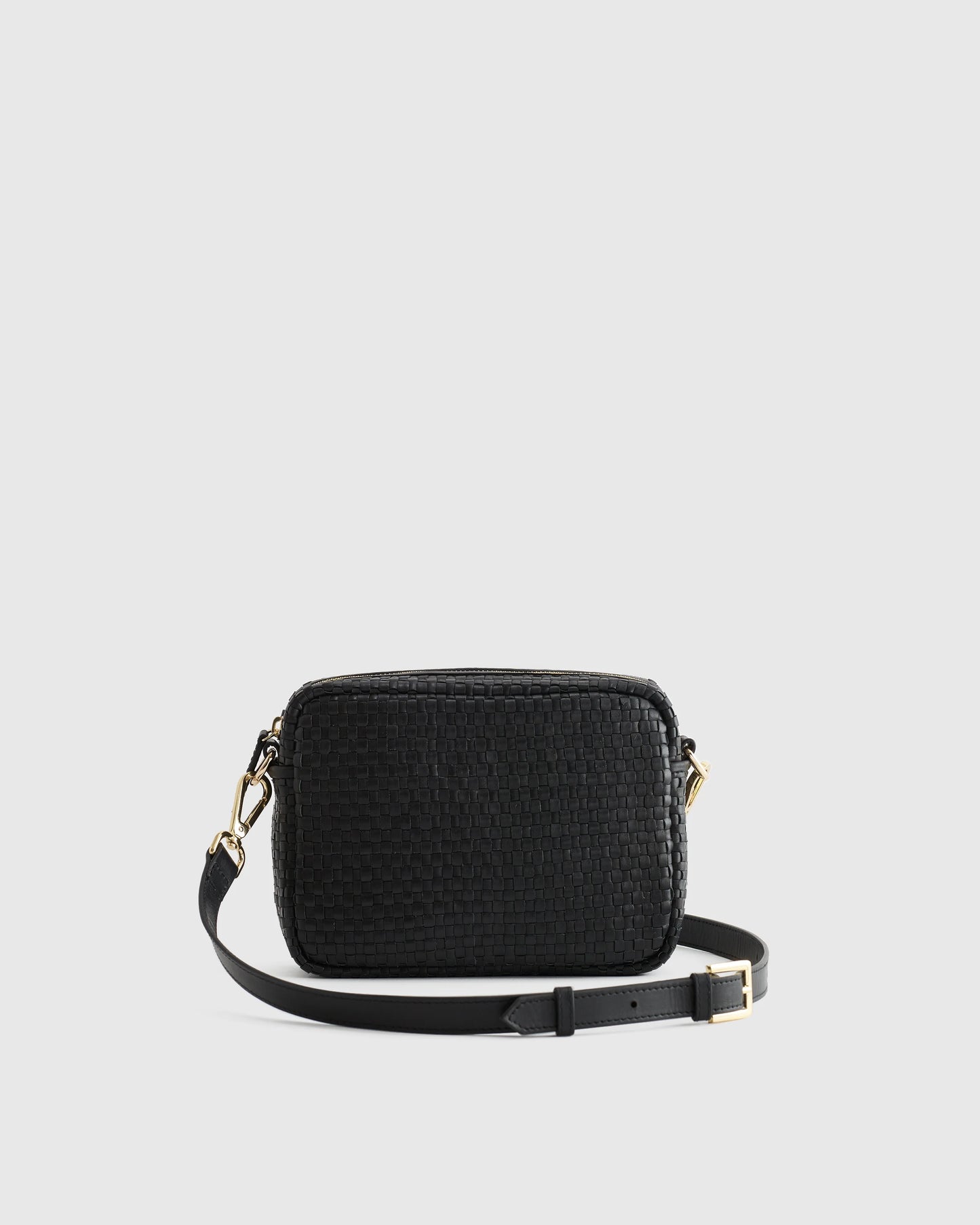 Italian Leather Handwoven Crossbody - One Size / Cognac