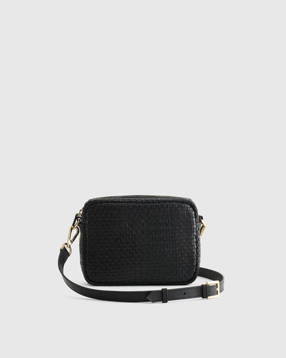 Italian Leather Handwoven Crossbody - One Size / Cognac