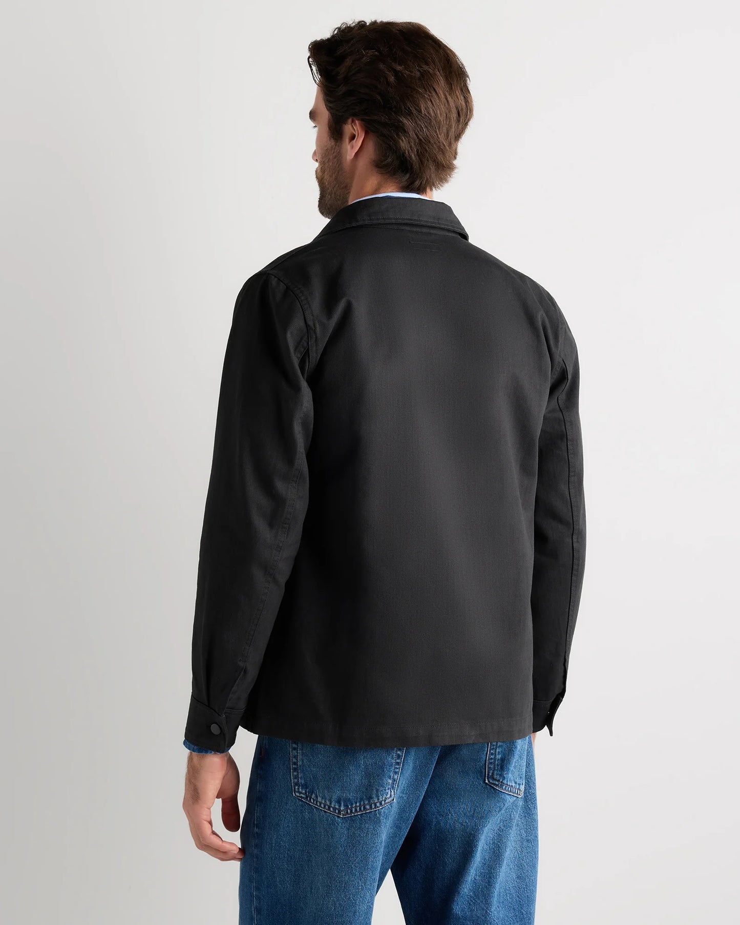 100% Organic Herringbone Twill Shirt Jacket - S / Military Olive