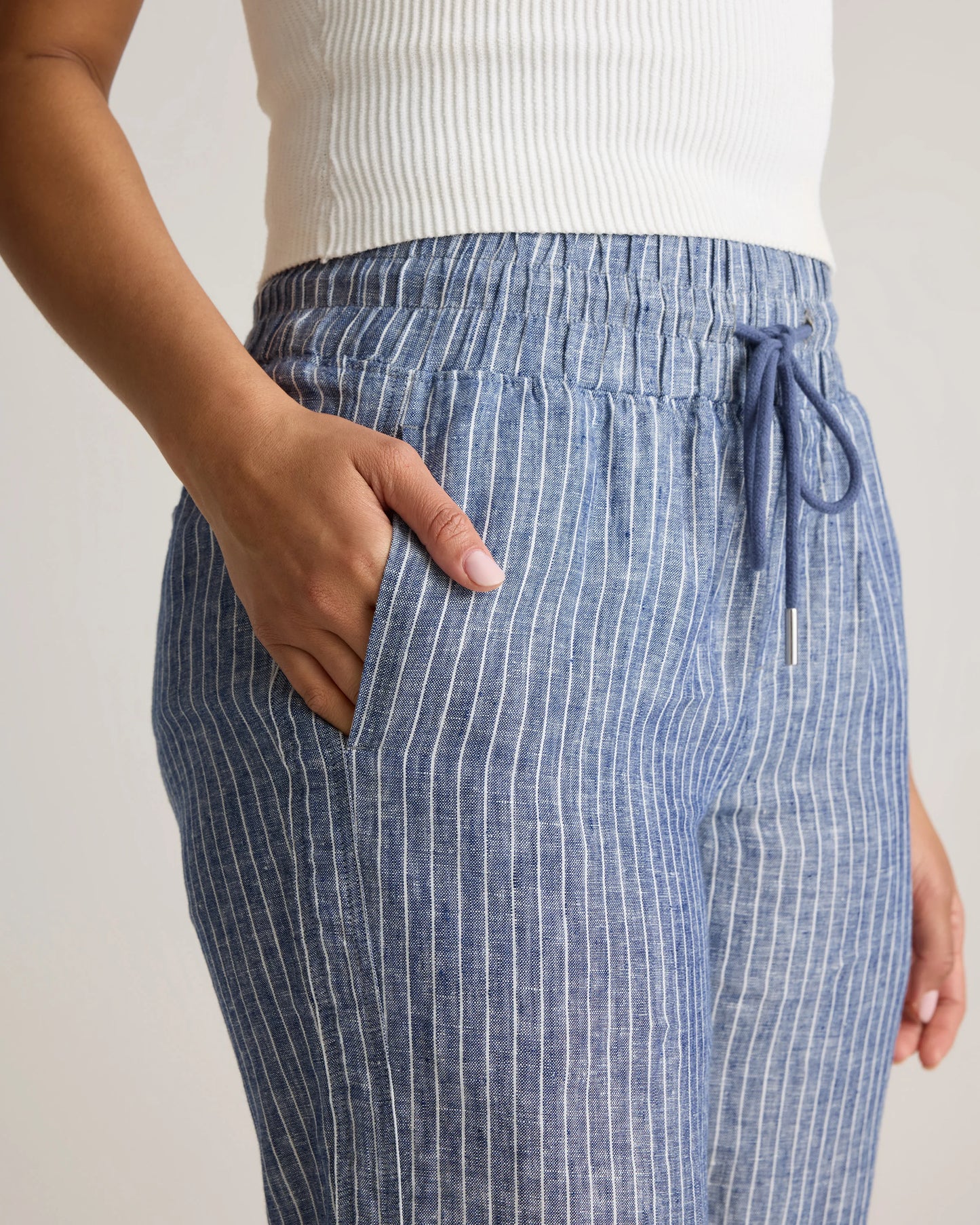100% European Linen Wide Leg Pants - XS / Flax