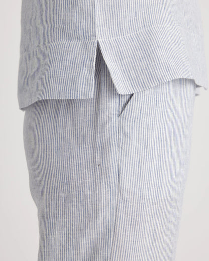 100% European Linen Short Sleeve Shirt - XS / Moonstone Blue