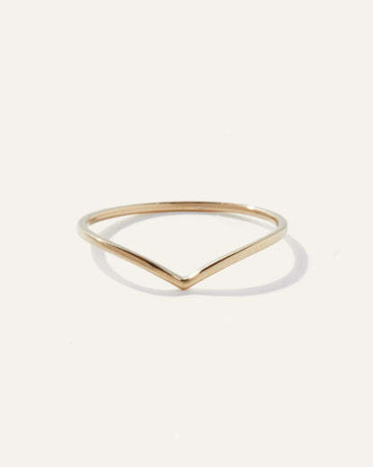 14K Gold Wishbone Ring - 4 / Yellow Gold