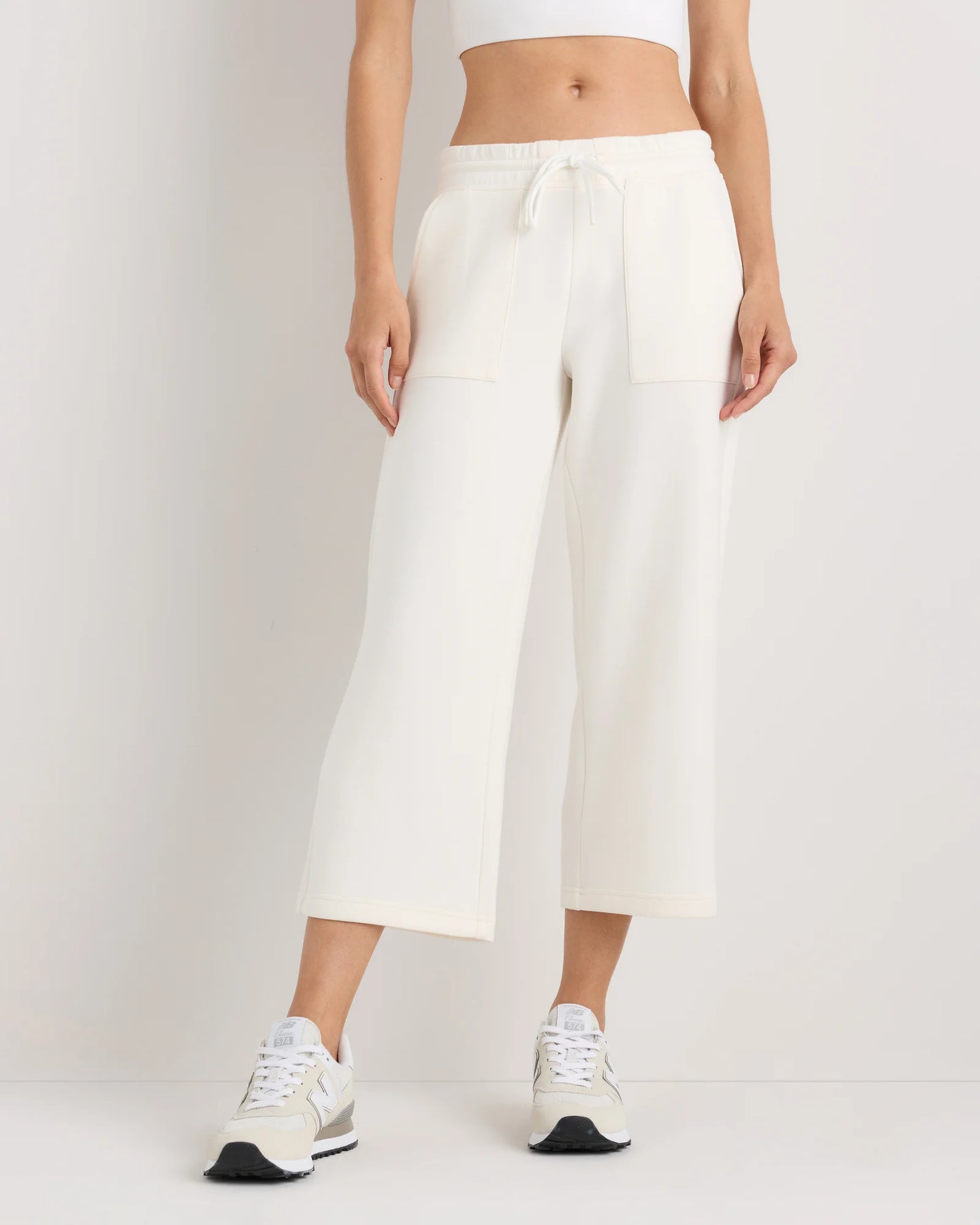 CloudComfort High-Rise Cropped Sweatpants - XS / Pebble Beige